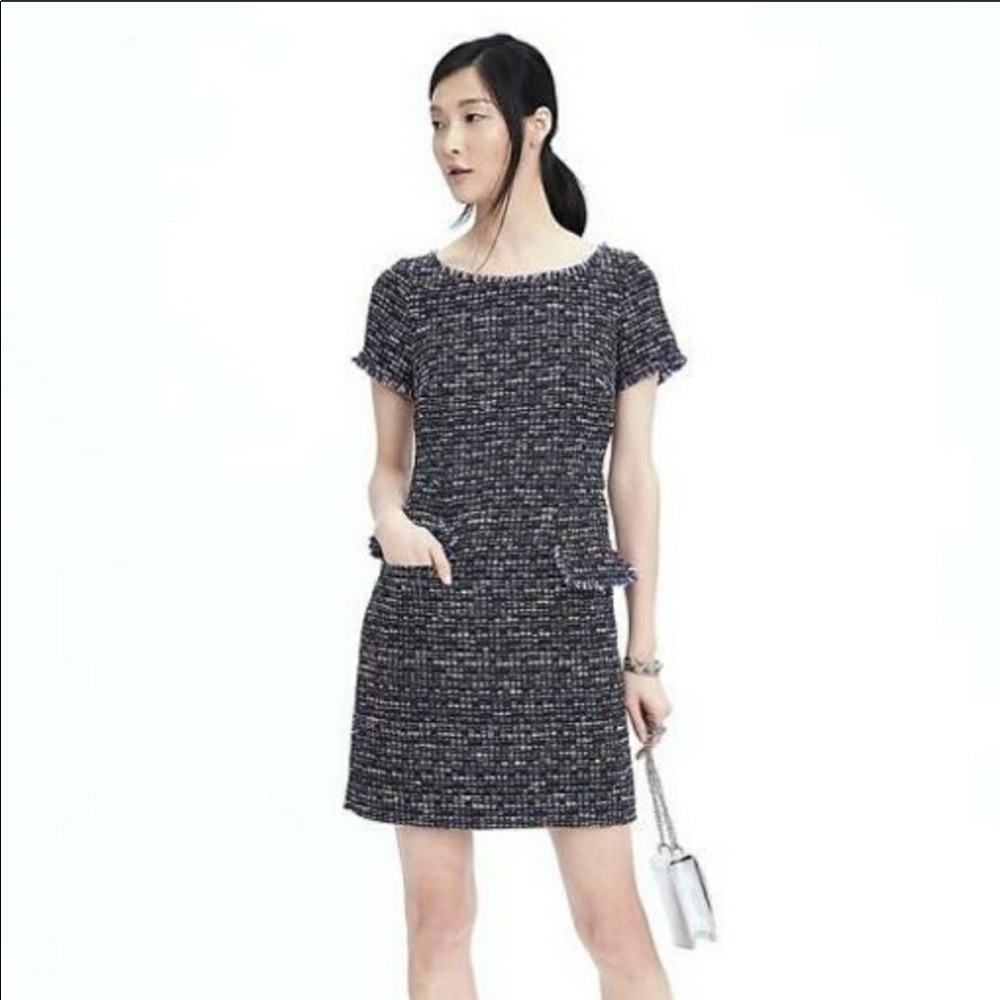 Banana Republic Short Sleeve Tweed Shift Dress sz6